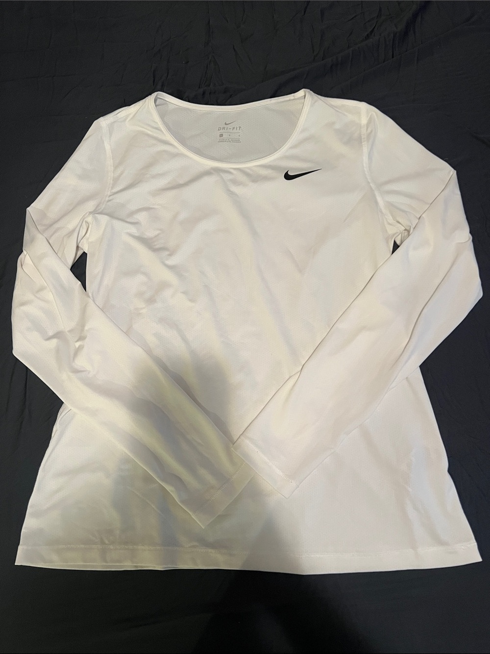 Nike White Long Sleeve Dri-FIT Performance Top